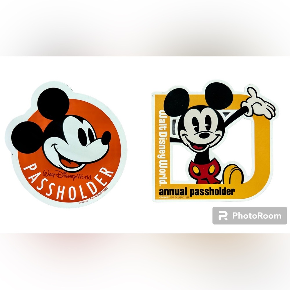 Discontinued Mickey Disney Annual Passholder Magnet, bonus Current version